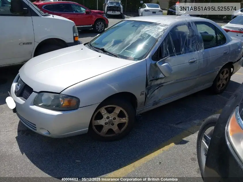 2005 Nissan Sentra Se-R Spec V VIN: 3N1AB51A95L525574 Lot: 40006603