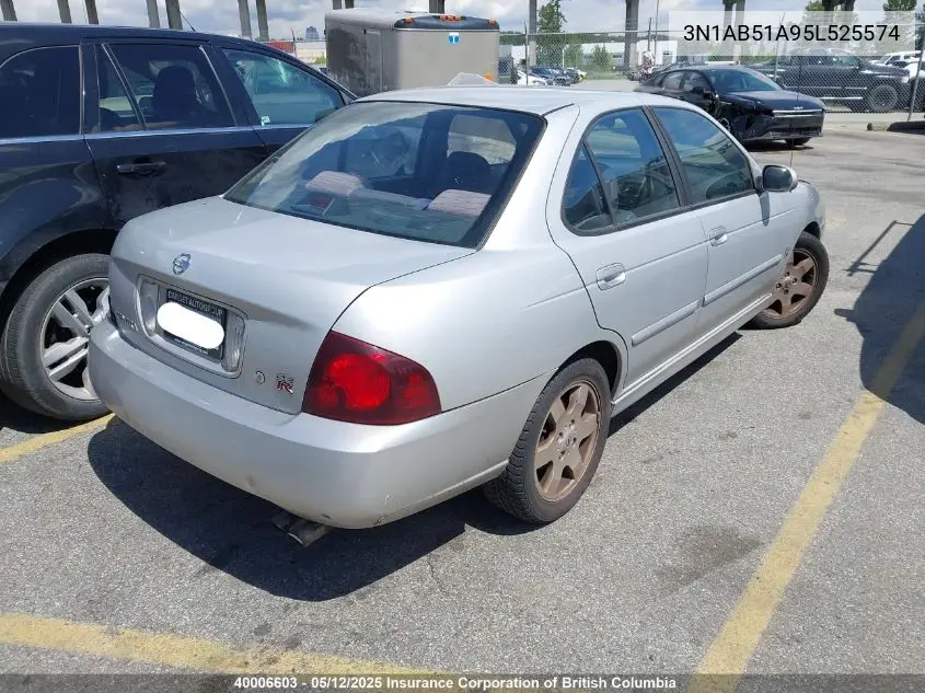 2005 Nissan Sentra Se-R Spec V VIN: 3N1AB51A95L525574 Lot: 40006603