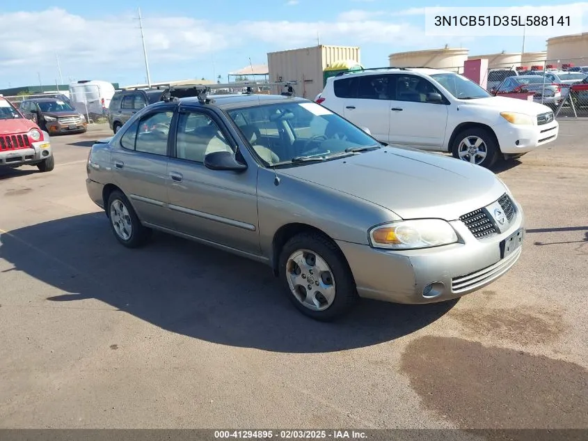 2005 Nissan Sentra 1.8S VIN: 3N1CB51D35L588141 Lot: 41294895