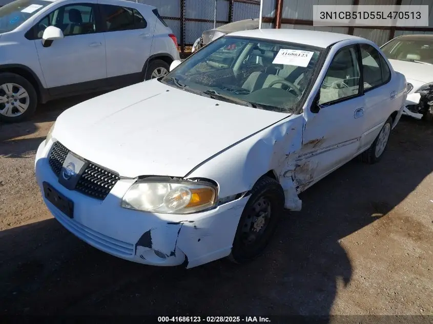 2005 Nissan Sentra 1.8S VIN: 3N1CB51D55L470513 Lot: 41686123