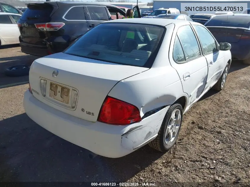 2005 Nissan Sentra 1.8S VIN: 3N1CB51D55L470513 Lot: 41686123
