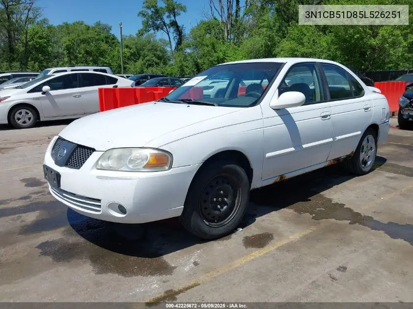 2005 Nissan Sentra 1.8S VIN: 3N1CB51D85L526251 Lot: 42225672