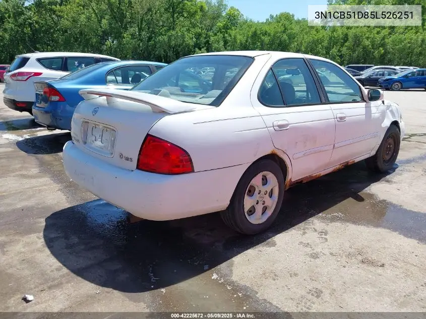 2005 Nissan Sentra 1.8S VIN: 3N1CB51D85L526251 Lot: 42225672