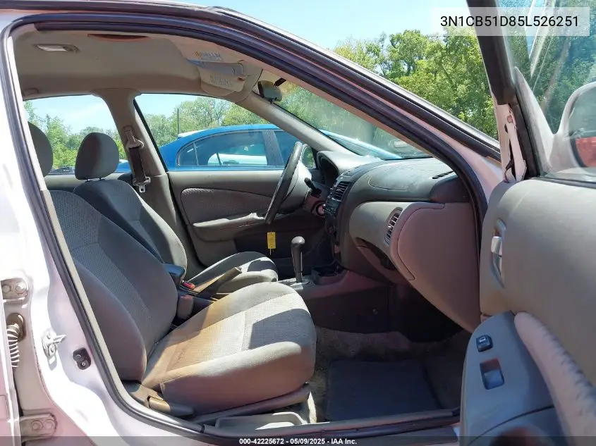 2005 Nissan Sentra 1.8S VIN: 3N1CB51D85L526251 Lot: 42225672