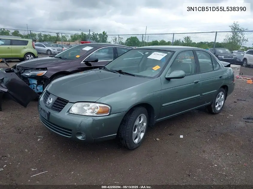 2005 Nissan Sentra 1.8S VIN: 3N1CB51D55L538390 Lot: 42255394