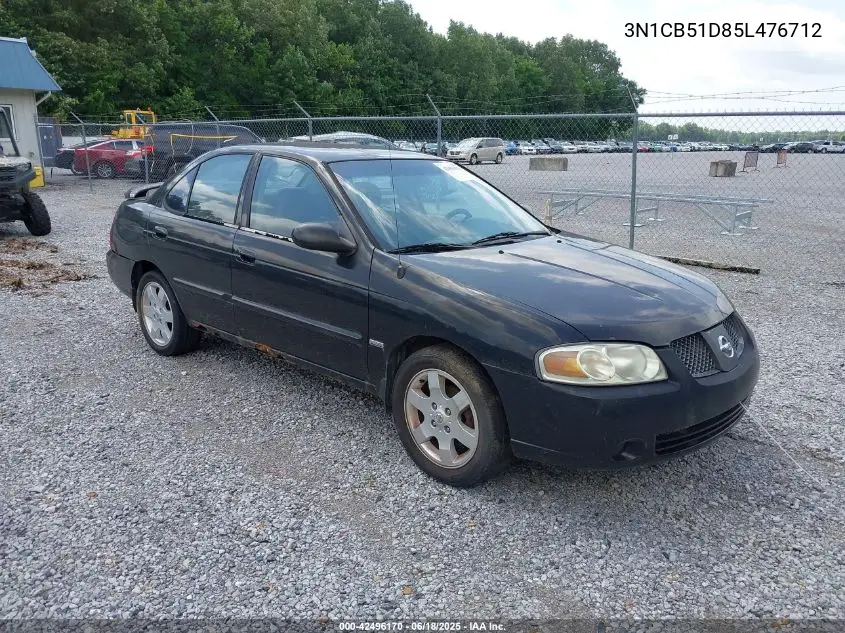 2005 Nissan Sentra 1.8S VIN: 3N1CB51D85L476712 Lot: 42496170