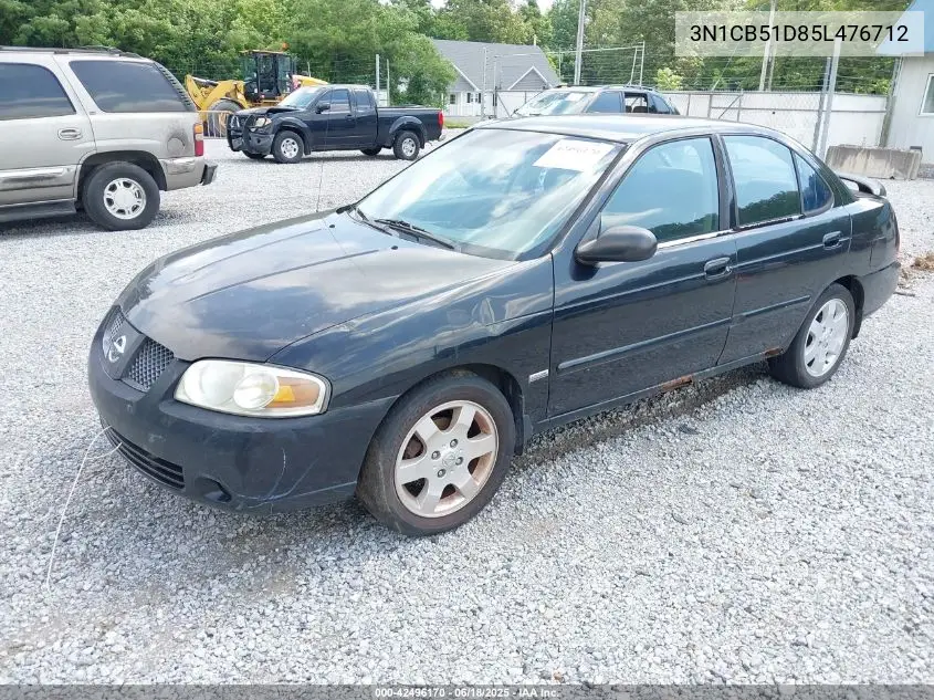2005 Nissan Sentra 1.8S VIN: 3N1CB51D85L476712 Lot: 42496170