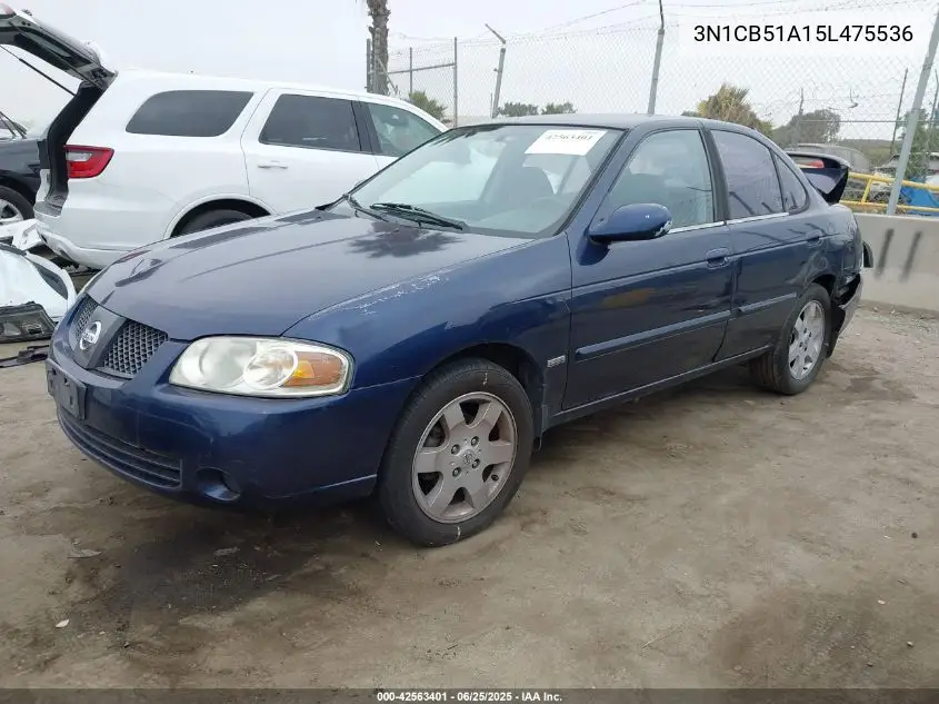 2005 Nissan Sentra 1.8S VIN: 3N1CB51A15L475536 Lot: 42563401