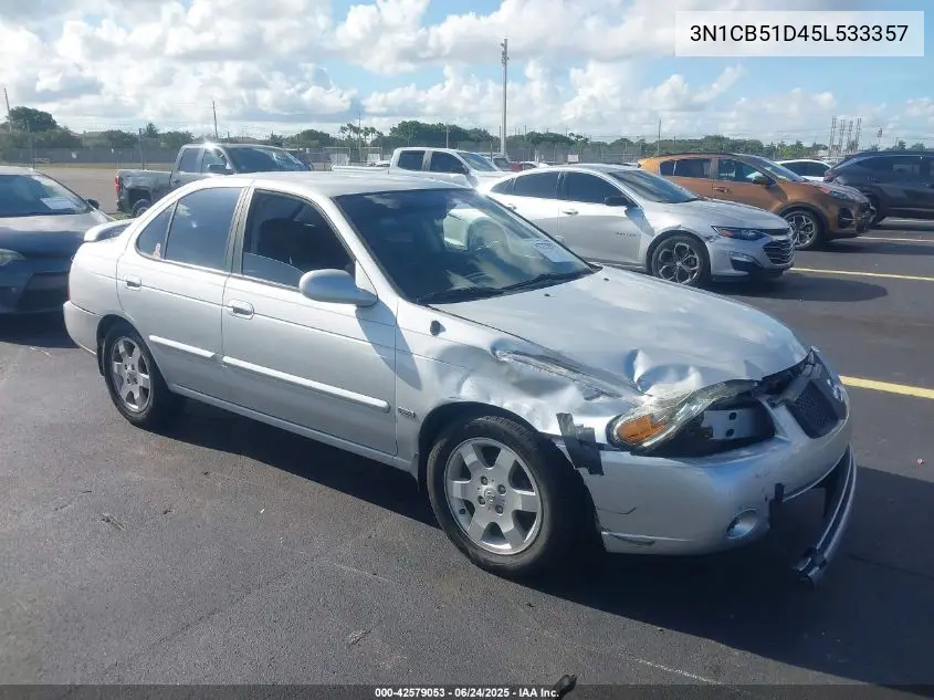 2005 Nissan Sentra 1.8S VIN: 3N1CB51D45L533357 Lot: 42579053