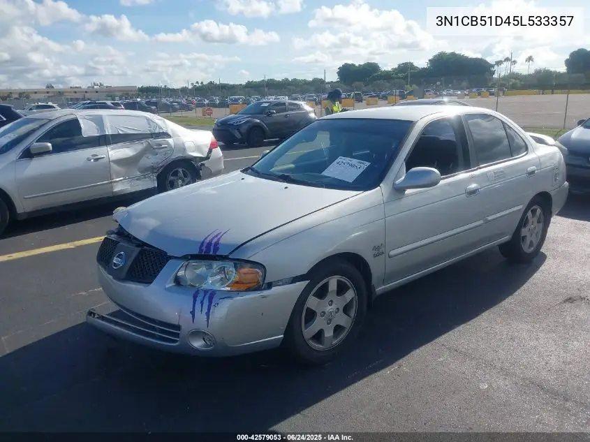 2005 Nissan Sentra 1.8S VIN: 3N1CB51D45L533357 Lot: 42579053
