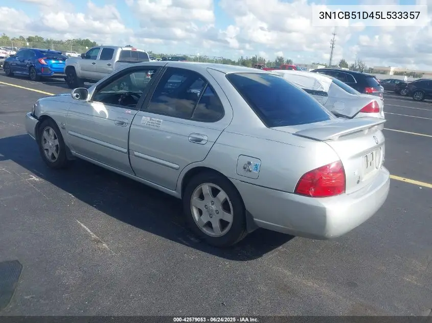 2005 Nissan Sentra 1.8S VIN: 3N1CB51D45L533357 Lot: 42579053