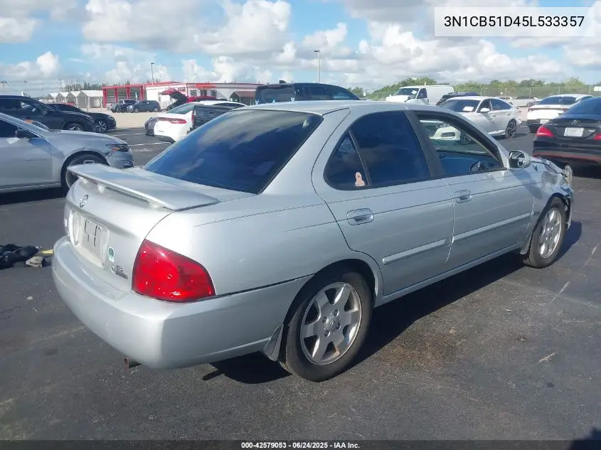 2005 Nissan Sentra 1.8S VIN: 3N1CB51D45L533357 Lot: 42579053