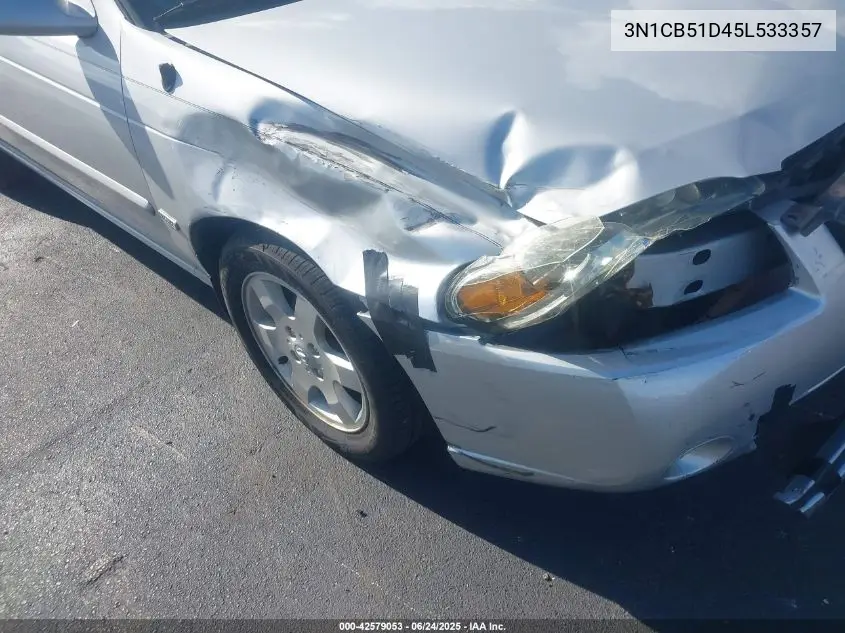 2005 Nissan Sentra 1.8S VIN: 3N1CB51D45L533357 Lot: 42579053