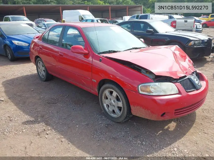 2005 Nissan Sentra 1.8S VIN: 3N1CB51D15L592270 Lot: 42613453