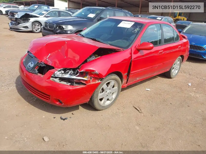 2005 Nissan Sentra 1.8S VIN: 3N1CB51D15L592270 Lot: 42613453