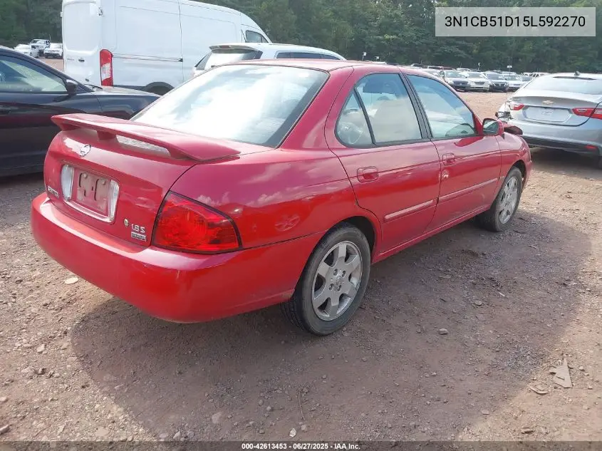 2005 Nissan Sentra 1.8S VIN: 3N1CB51D15L592270 Lot: 42613453