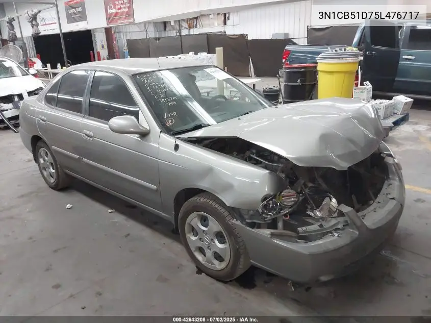 2005 Nissan Sentra 1.8S VIN: 3N1CB51D75L476717 Lot: 42643208