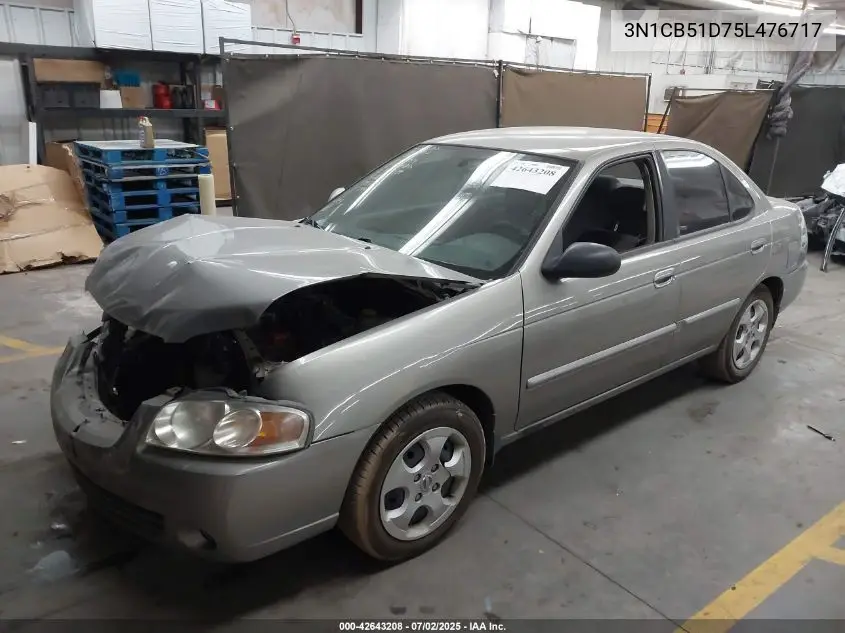 2005 Nissan Sentra 1.8S VIN: 3N1CB51D75L476717 Lot: 42643208