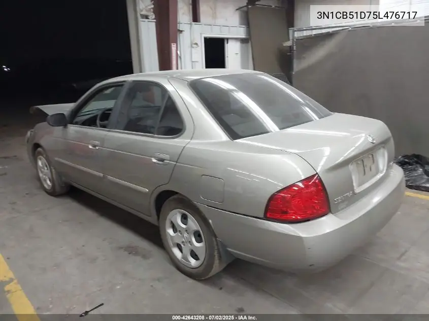 2005 Nissan Sentra 1.8S VIN: 3N1CB51D75L476717 Lot: 42643208