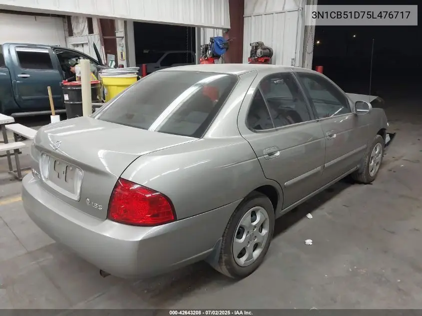 2005 Nissan Sentra 1.8S VIN: 3N1CB51D75L476717 Lot: 42643208