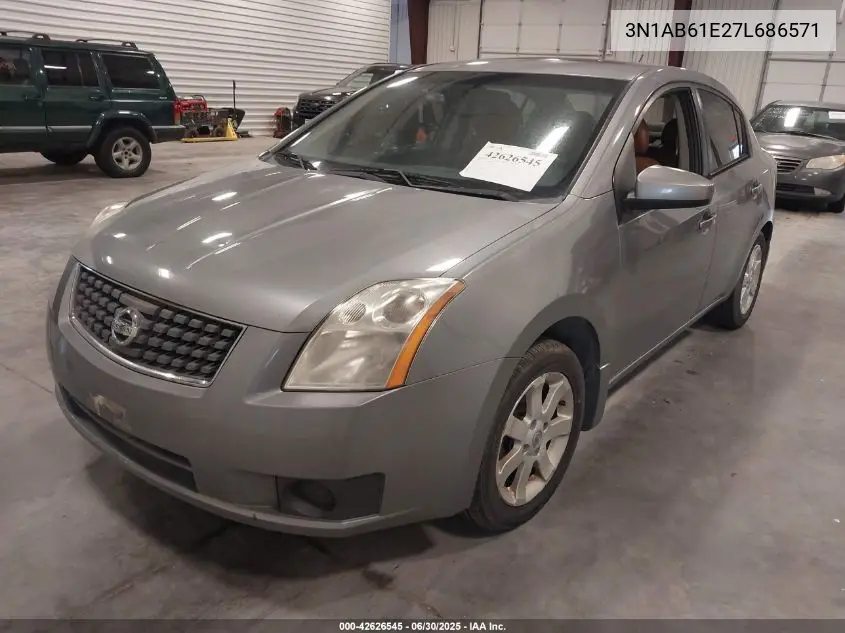 2007 Nissan Sentra 2.0Sl VIN: 3N1AB61E27L686571 Lot: 42626545