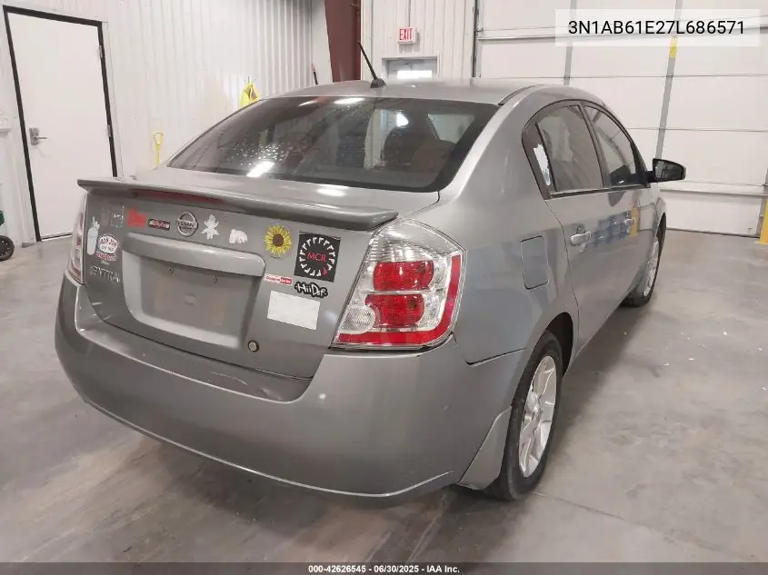 2007 Nissan Sentra 2.0Sl VIN: 3N1AB61E27L686571 Lot: 42626545