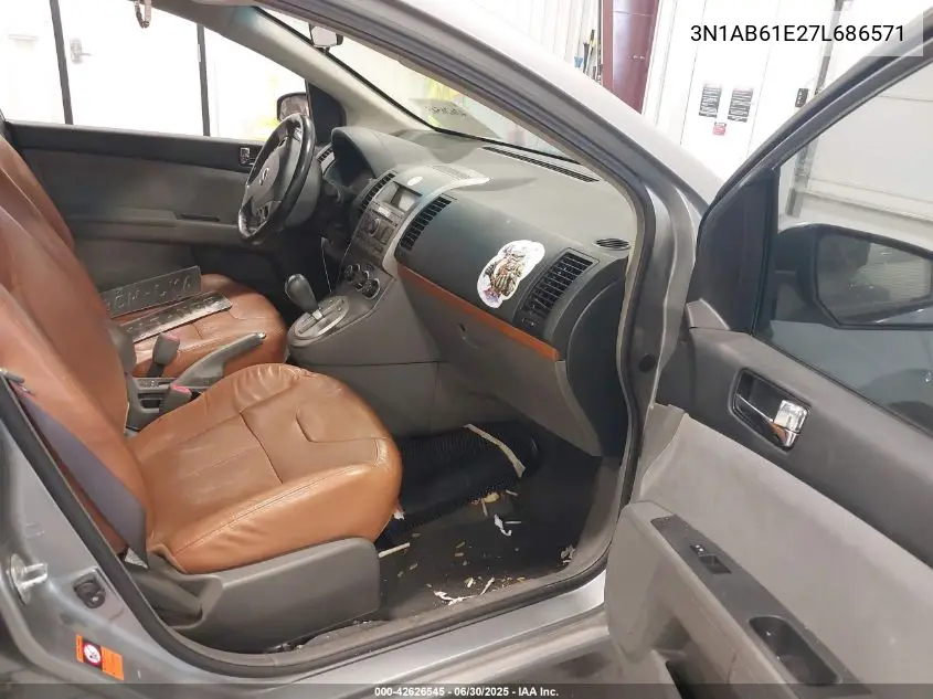 2007 Nissan Sentra 2.0Sl VIN: 3N1AB61E27L686571 Lot: 42626545