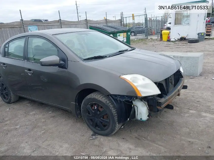2008 Nissan Sentra 2.0 VIN: 3N1AB61E48L710533 Lot: 12310758