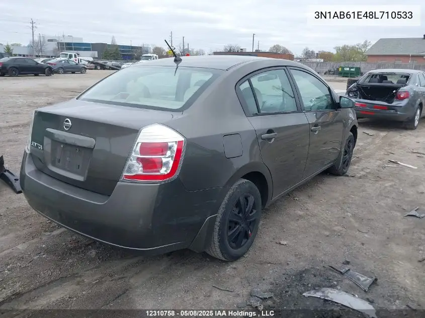 2008 Nissan Sentra 2.0 VIN: 3N1AB61E48L710533 Lot: 12310758