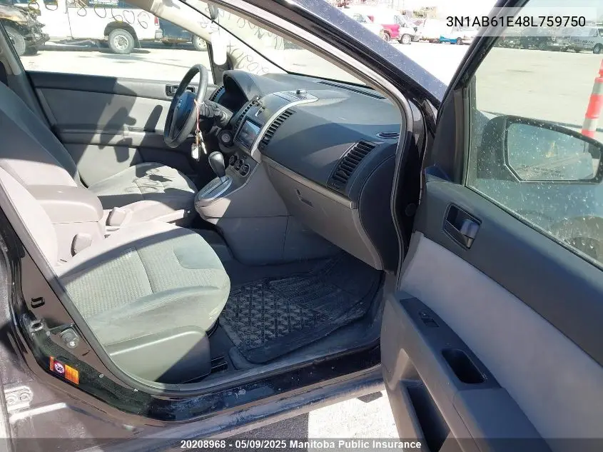 2008 Nissan Sentra 2.0 VIN: 3N1AB61E48L759750 Lot: 20208968