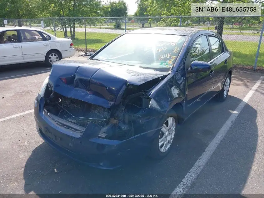 2008 Nissan Sentra 2.0S VIN: 3N1AB61E48L655758 Lot: 42231990