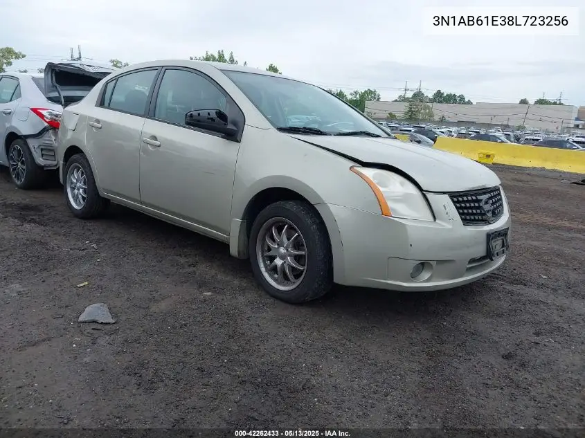 2008 Nissan Sentra 2.0S VIN: 3N1AB61E38L723256 Lot: 42262433