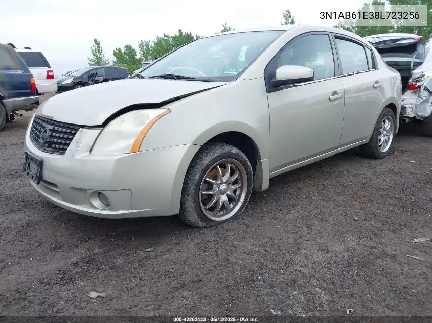 2008 Nissan Sentra 2.0S VIN: 3N1AB61E38L723256 Lot: 42262433