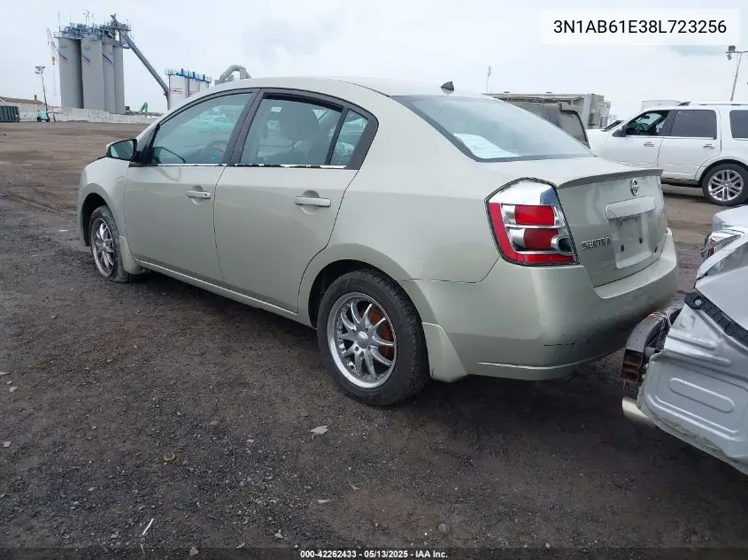 2008 Nissan Sentra 2.0S VIN: 3N1AB61E38L723256 Lot: 42262433