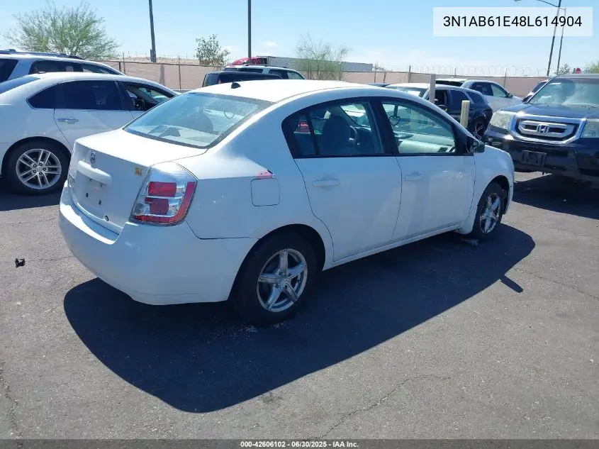 2008 Nissan Sentra 2.0/2.0S/2.0Sl VIN: 3N1AB61E48L614904 Lot: 42606102