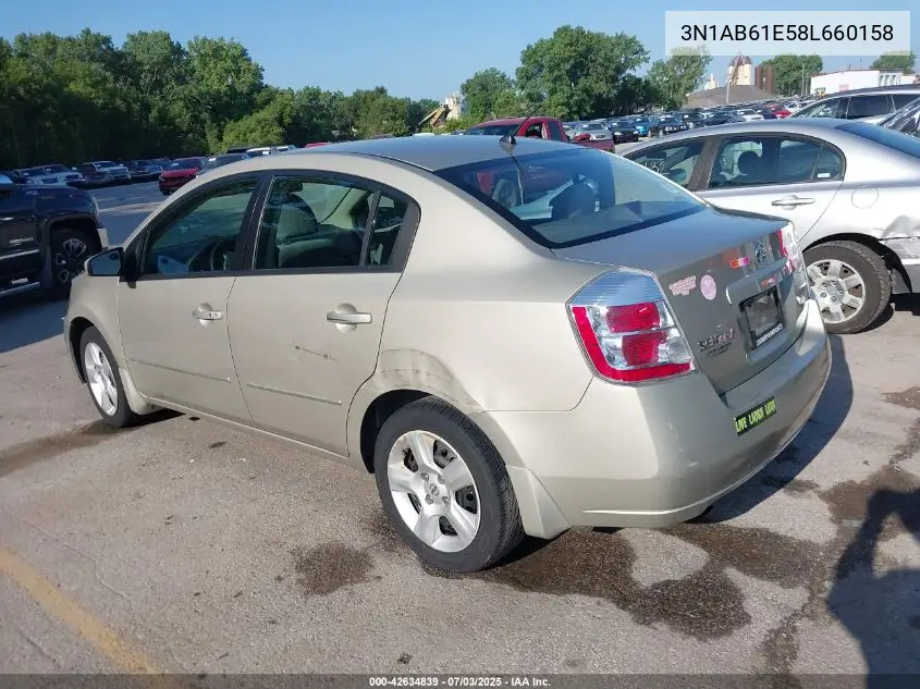 2008 Nissan Sentra 2.0S VIN: 3N1AB61E58L660158 Lot: 42634839