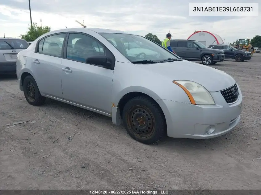 2009 Nissan Sentra 2.0/2.0S/2.0Sl VIN: 3N1AB61E39L668731 Lot: 12348120