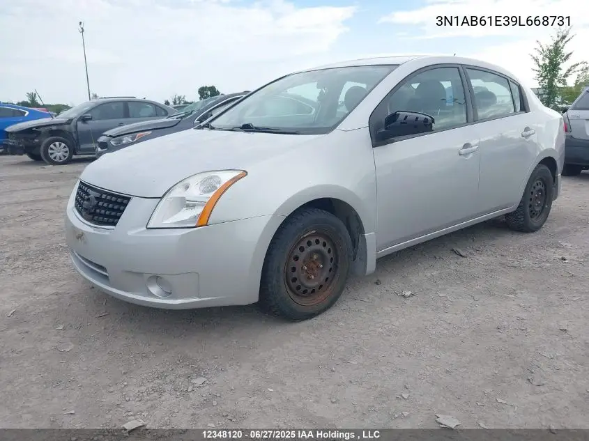 2009 Nissan Sentra 2.0/2.0S/2.0Sl VIN: 3N1AB61E39L668731 Lot: 12348120