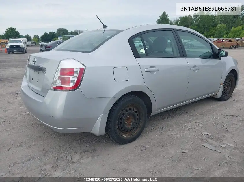 2009 Nissan Sentra 2.0/2.0S/2.0Sl VIN: 3N1AB61E39L668731 Lot: 12348120