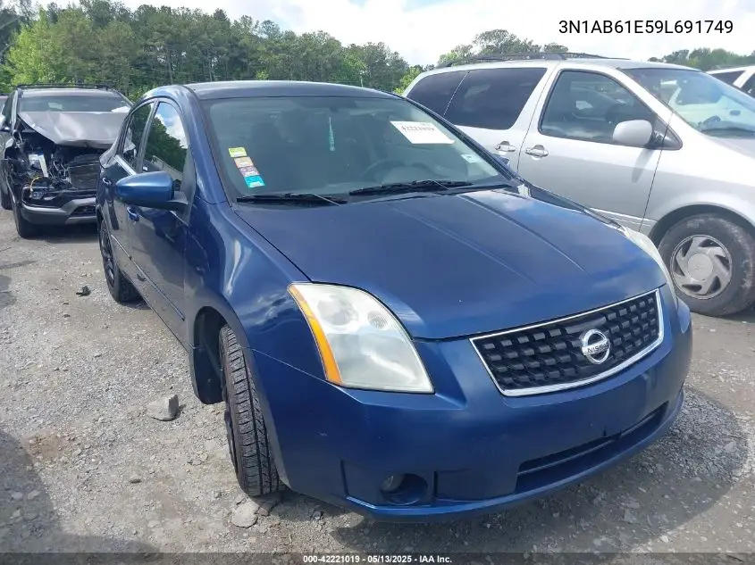 2009 Nissan Sentra 2.0S VIN: 3N1AB61E59L691749 Lot: 42221019