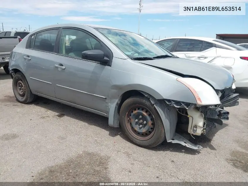 2009 Nissan Sentra 2.0 VIN: 3N1AB61E89L653514 Lot: 42250756