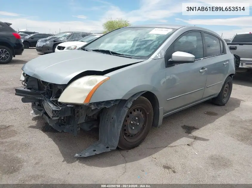 2009 Nissan Sentra 2.0 VIN: 3N1AB61E89L653514 Lot: 42250756