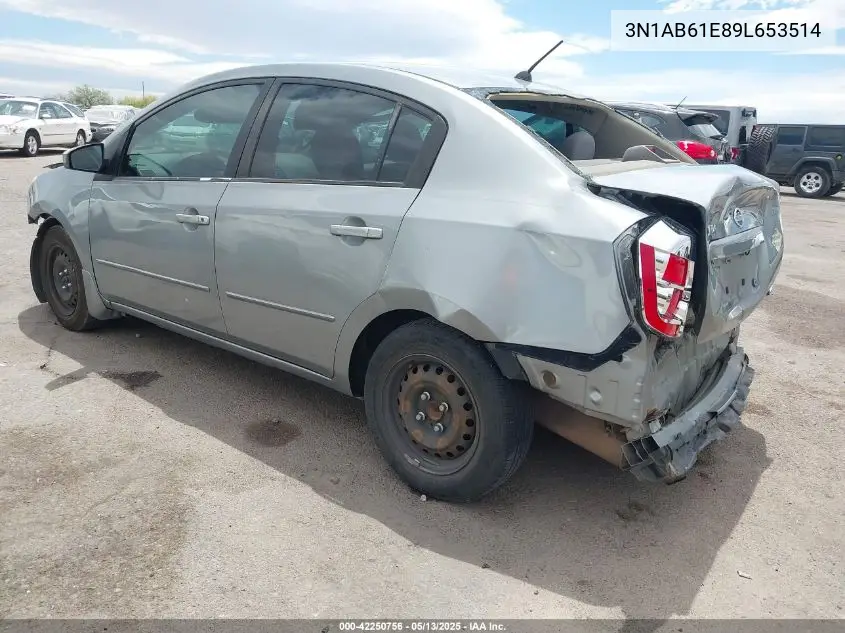 2009 Nissan Sentra 2.0 VIN: 3N1AB61E89L653514 Lot: 42250756