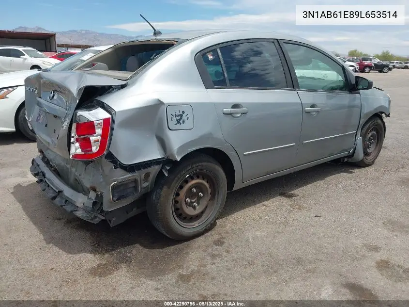 2009 Nissan Sentra 2.0 VIN: 3N1AB61E89L653514 Lot: 42250756
