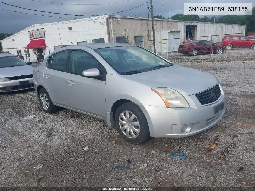 2009 Nissan Sentra 2.0 VIN: 3N1AB61E89L638155 Lot: 42626254