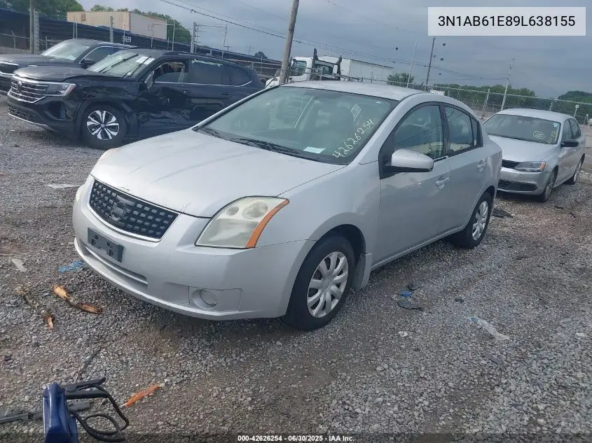 2009 Nissan Sentra 2.0 VIN: 3N1AB61E89L638155 Lot: 42626254