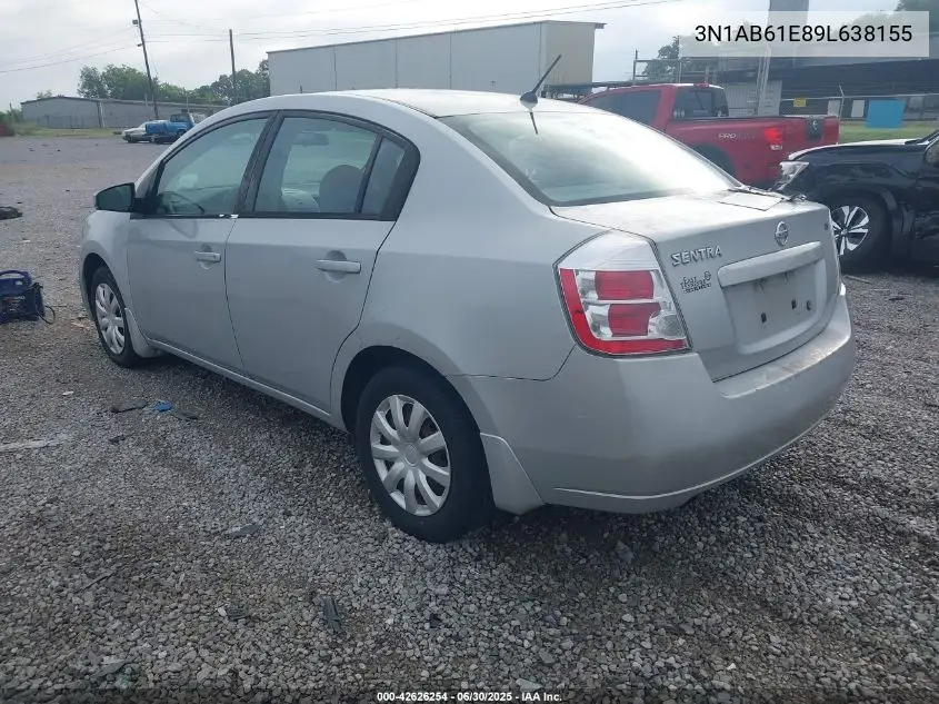 2009 Nissan Sentra 2.0 VIN: 3N1AB61E89L638155 Lot: 42626254