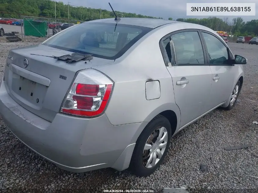 2009 Nissan Sentra 2.0 VIN: 3N1AB61E89L638155 Lot: 42626254