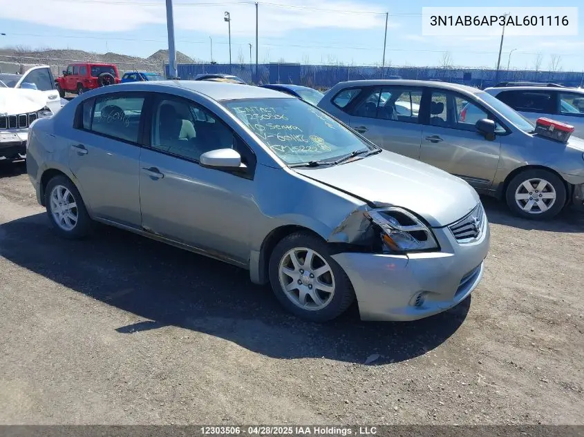 2010 Nissan Sentra VIN: 3N1AB6AP3AL601116 Lot: 12303506