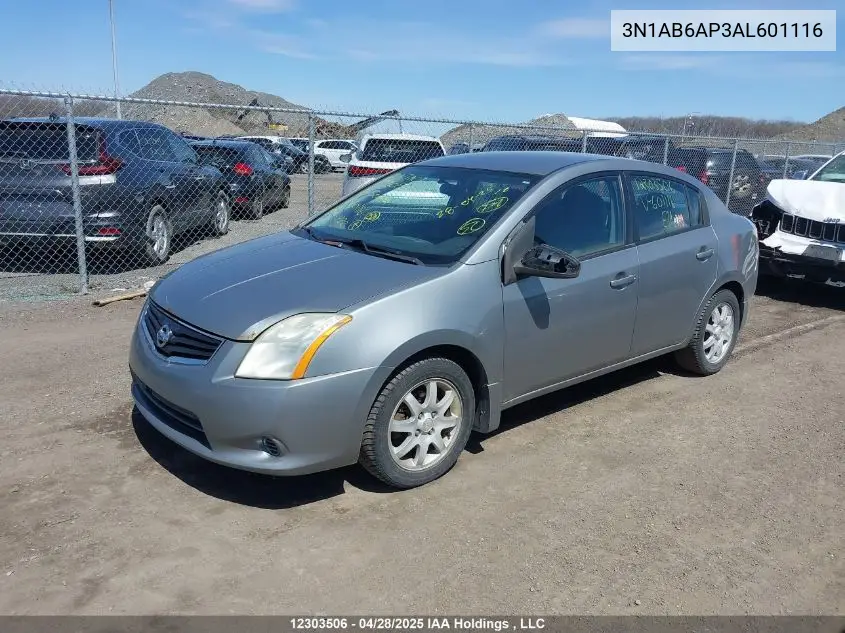 2010 Nissan Sentra VIN: 3N1AB6AP3AL601116 Lot: 12303506